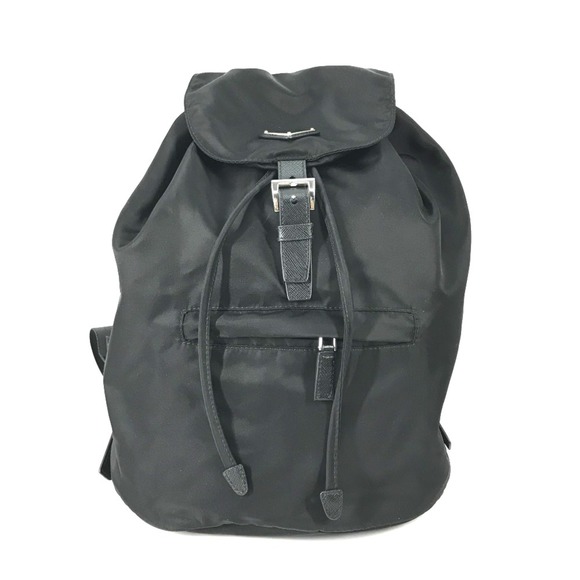 PRADA 1BZ032 Logo Plate backpack bag Backpack Black - Picture 1 of 10